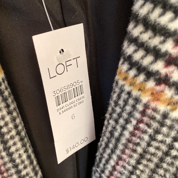 LOFT Plaid Modern Structured Single Button Wool Blend Blazer NWT 6 - Picture 9 of 11